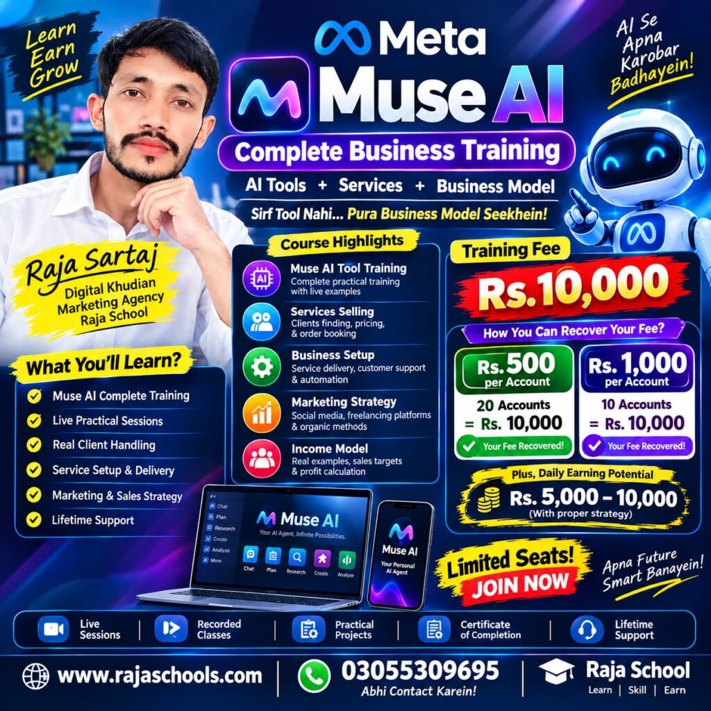 Muse AI Complete Business Training poster – Raja School